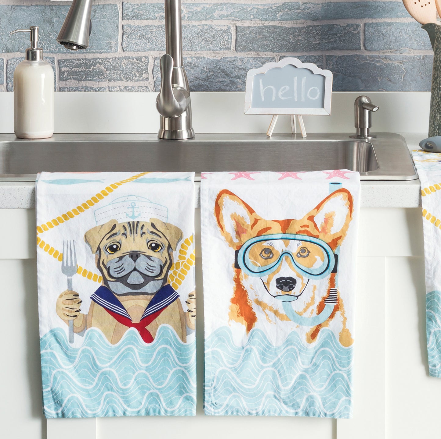 CORGI SCUBA TEA TOWEL