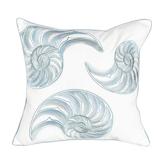 Nautilus Embroidered Indoor Outdoor Pillow
