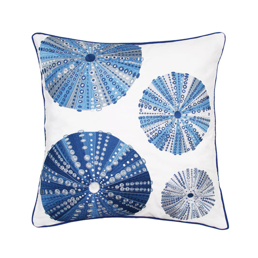 Blue Sea Urchin Embroidered Pillow