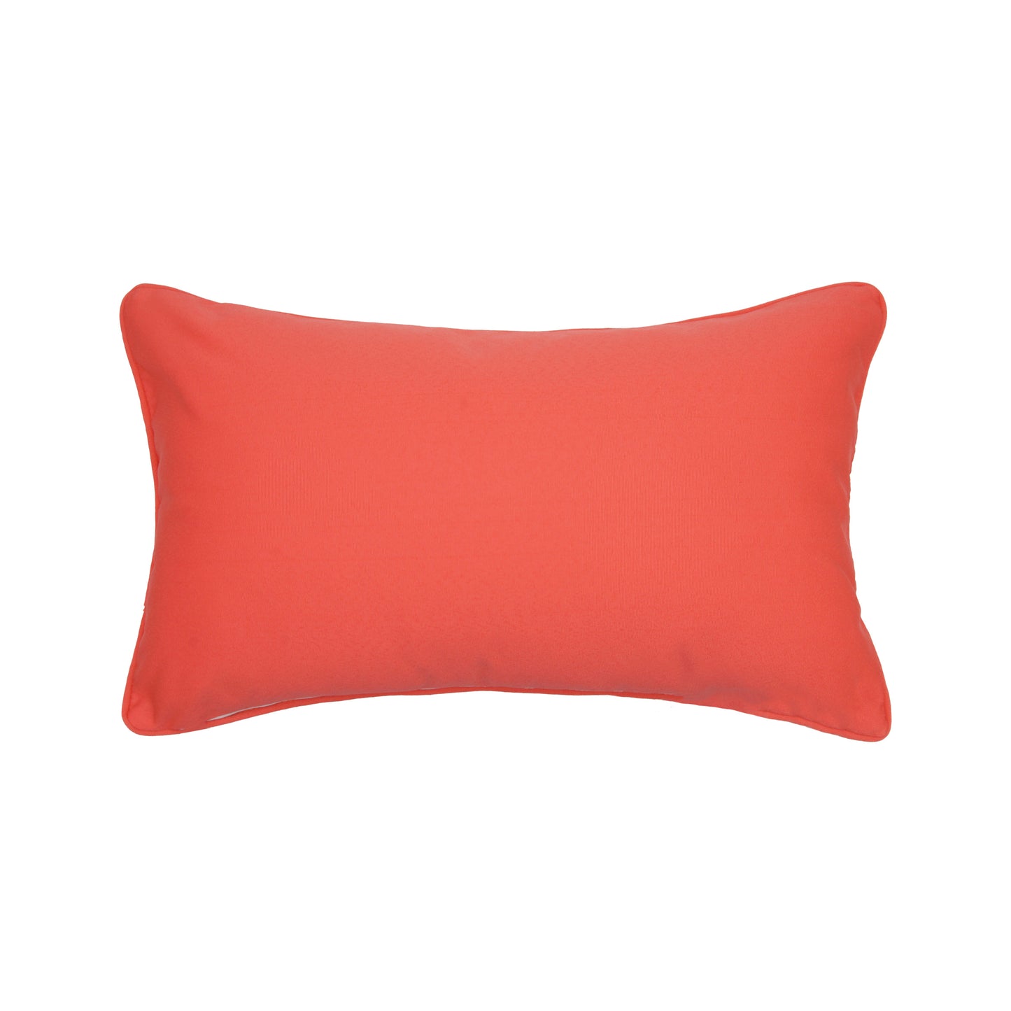 Shrimp De Lis Embroidered Indoor Outdoor Lumbar Pillow Solid Back