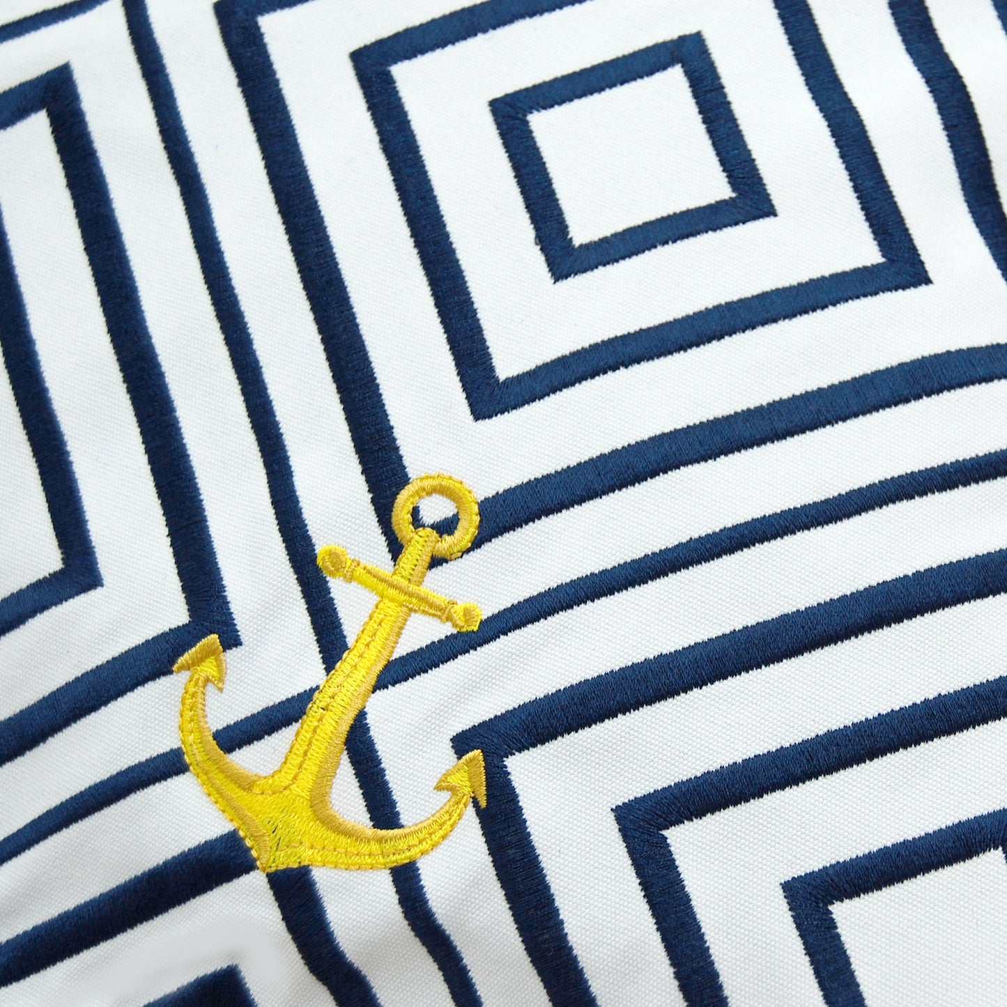 GEO PATTERN & ANCHOR NAUTICAL LUMBAR INDOOR OUTDOOR PILLOW