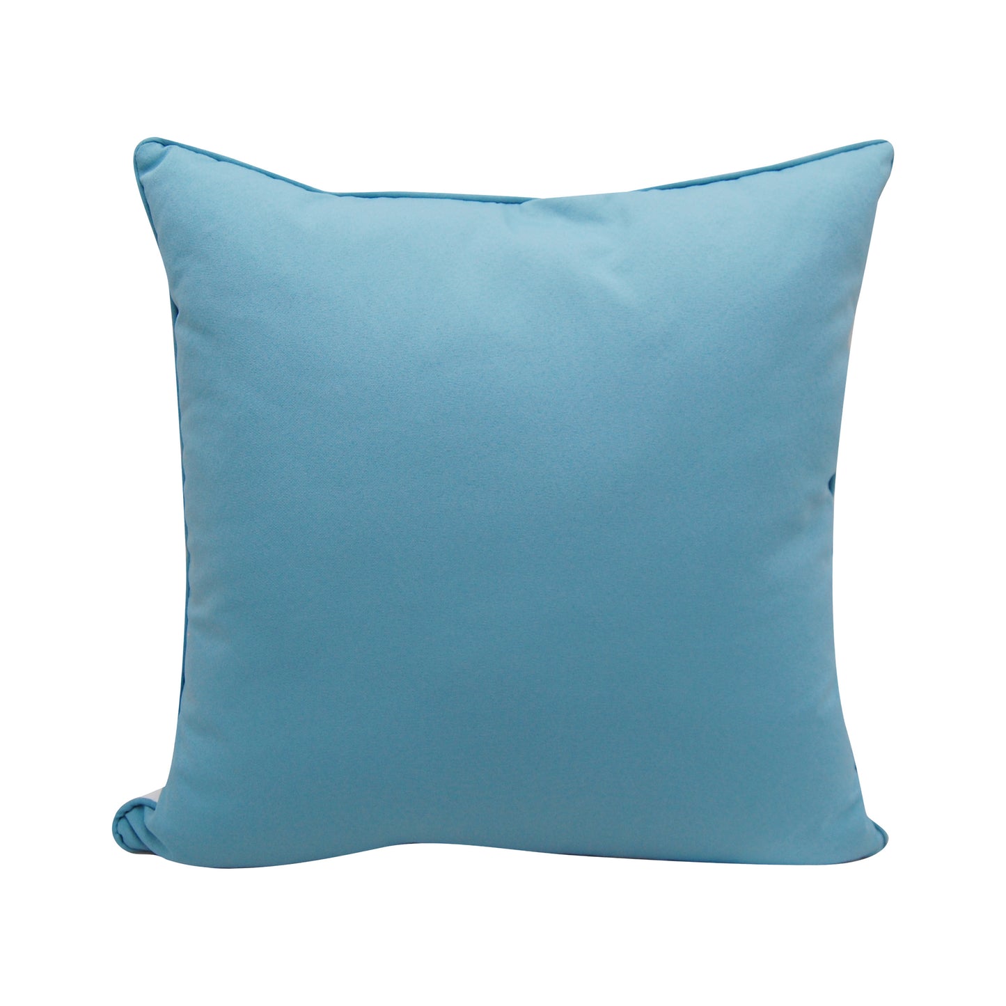 Solid blue fabric; back side of the Lake Preserver and Rope Indoor Outdoor Pillow.