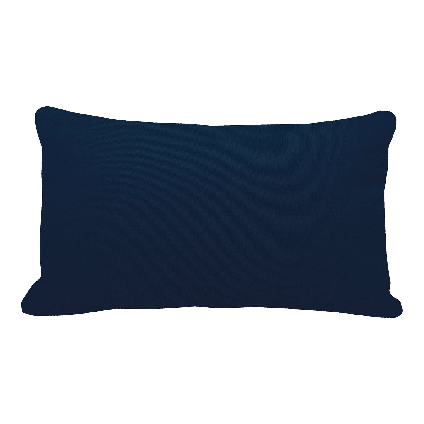 Solid navy fabric; back of the Navy and White Rope Indoor Outdoor Pillow.
