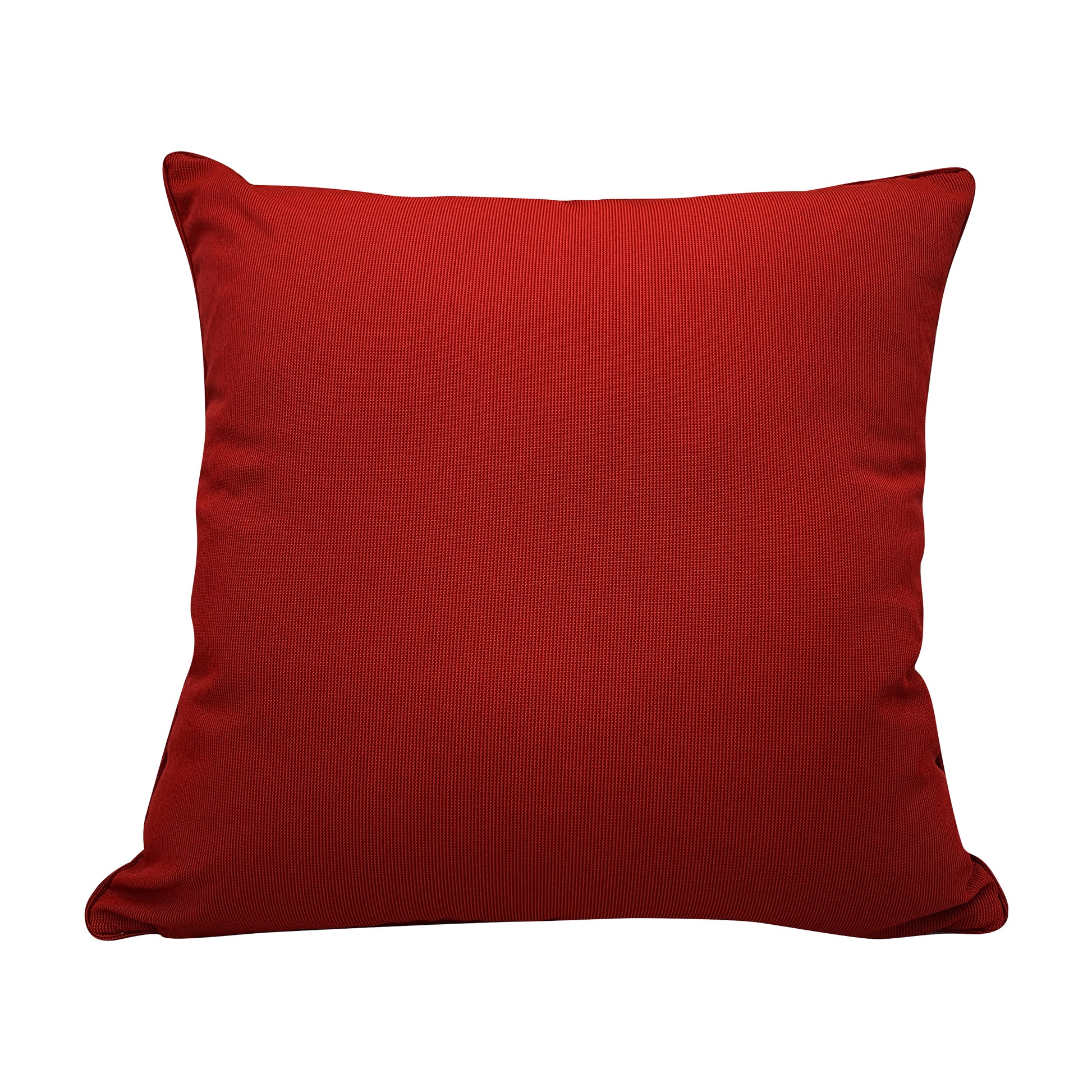 Solid red fabric; back of the Poppy Pattern Indoor Outdoor Pillow.