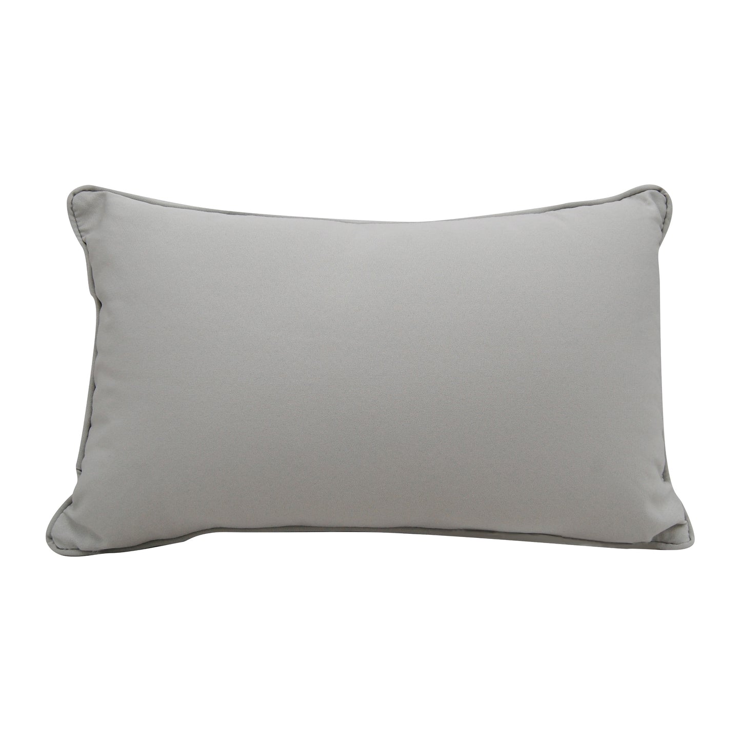 Solid grey fabric; back side of the Puffin Party pillow.