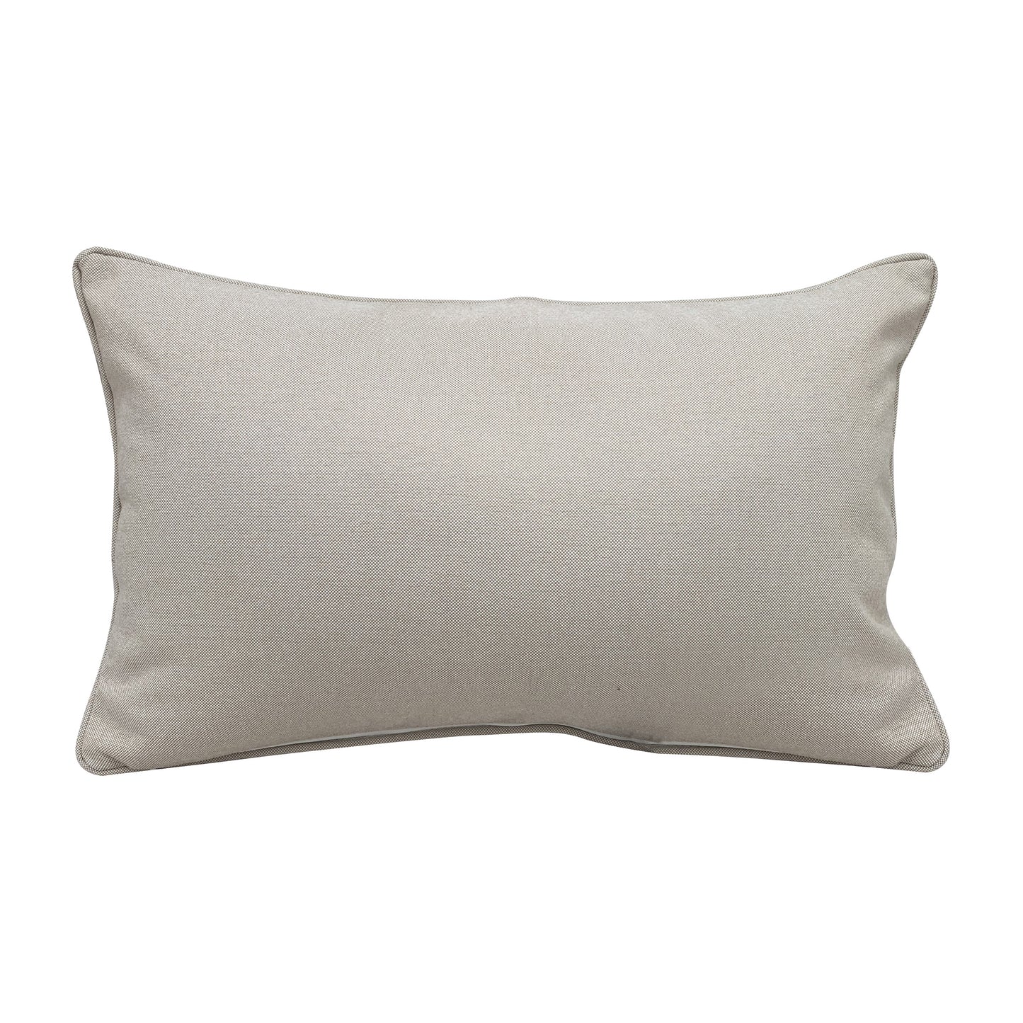 Solid grey fabric; back of the Purple Finch and Cherry Blossom Indoor Outdoor Pillow.