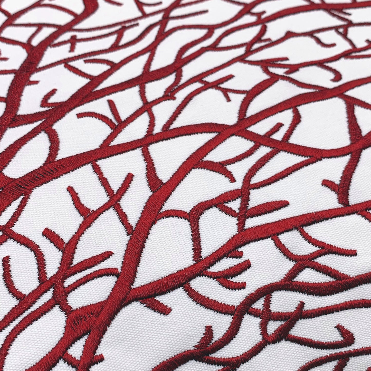 FAN CORAL RED AND WHITE INDOOR OUTDOOR PILLOW