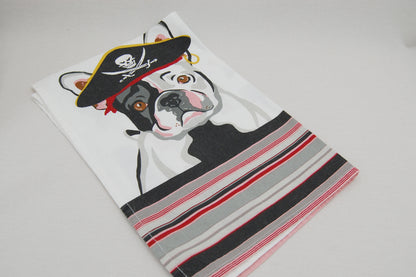 FRENCH BULL DOG PIRATE TEA TOWEL