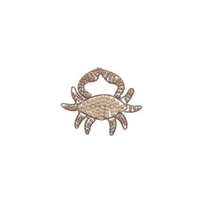 crab shaped napkin rings crafted of natural beads.