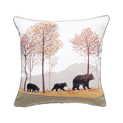 WOODLAND BEAR INDOOR OUTDOOR PILLOW
