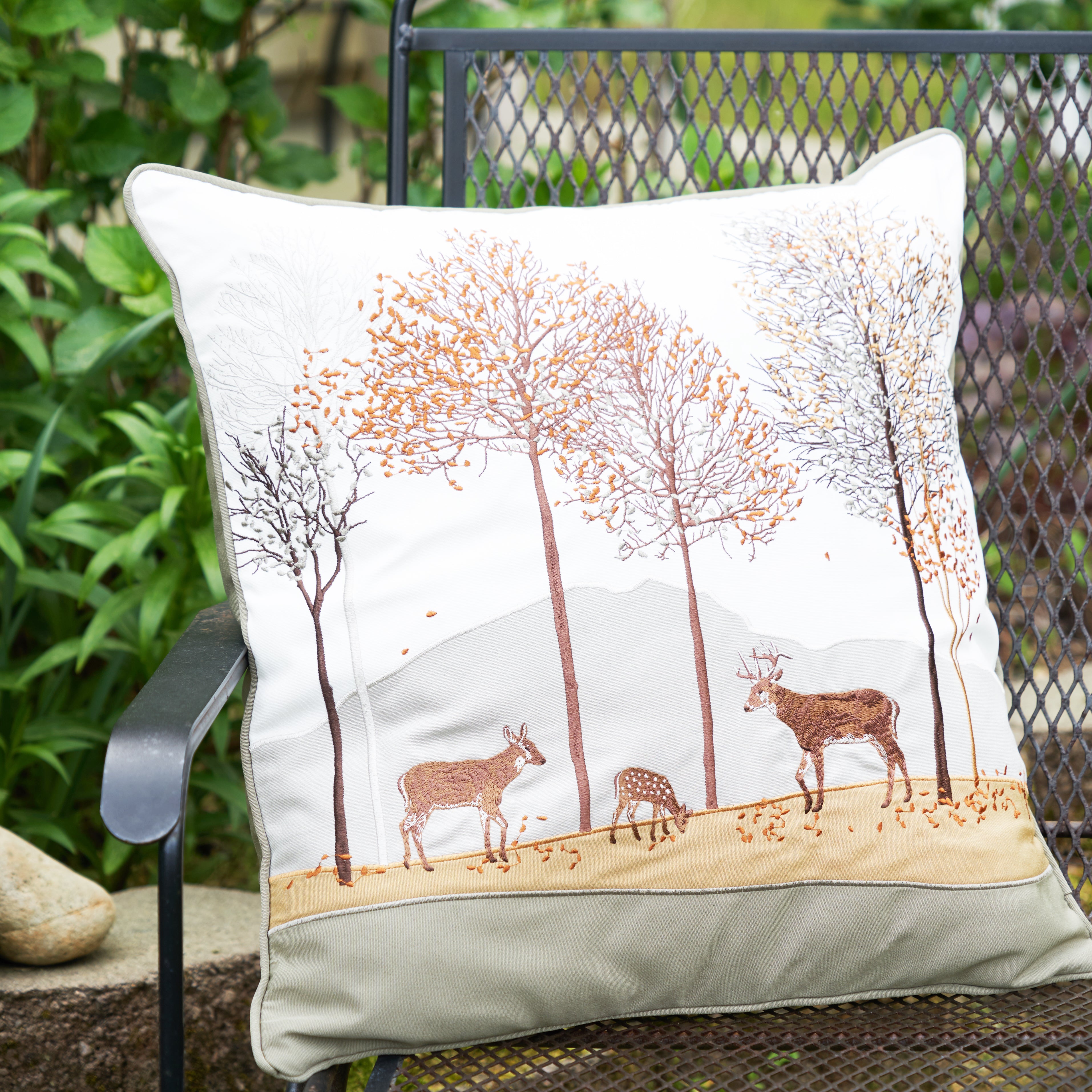 WOODLAND DEER INDOOR OUTDOOR PILLOW
