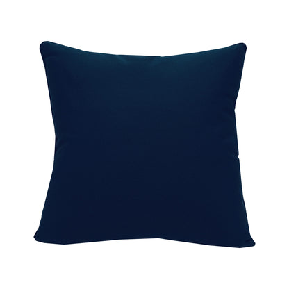 Navy blue fabric; the back side of Albatross & Waves outdoor pillow.