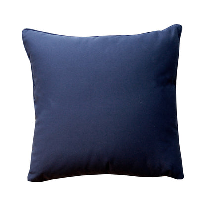 Navy back side of the Bits & Leather Navy equine pillow.