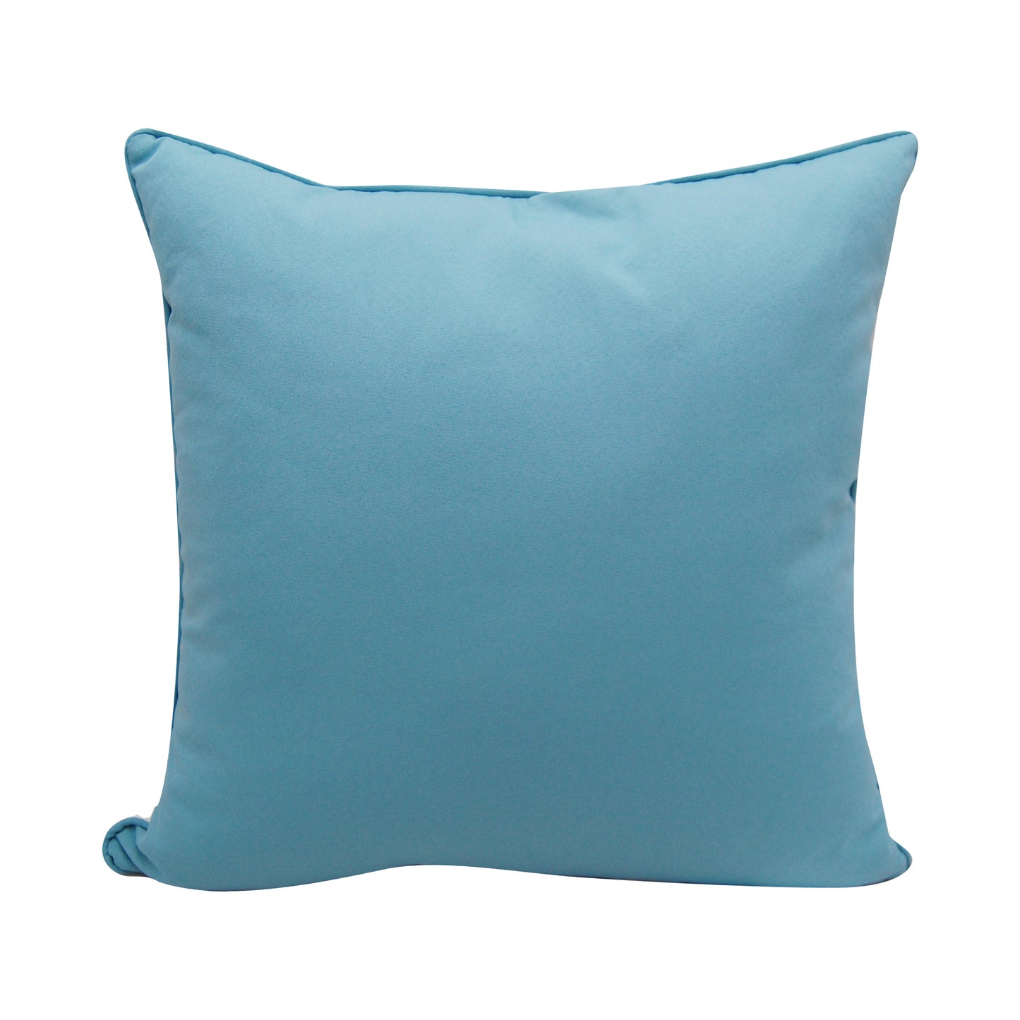 Solid blue fabric; back of Blue Heron Left and Saltmarsh outdoor pillow.