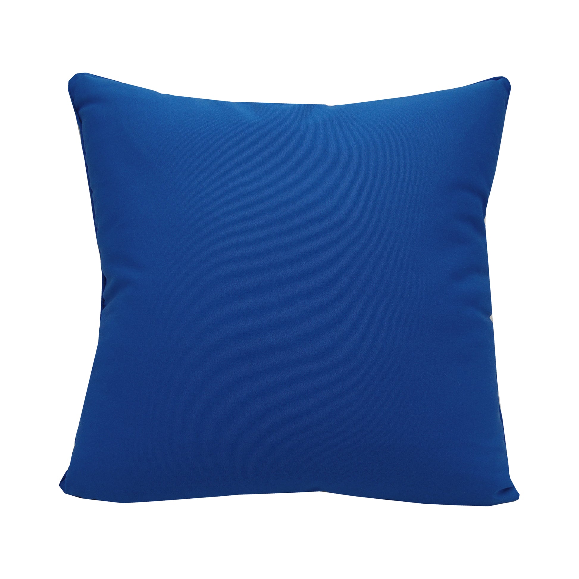 Solid blue fabric; back side of Blue Jellyfish outdoor pillow.