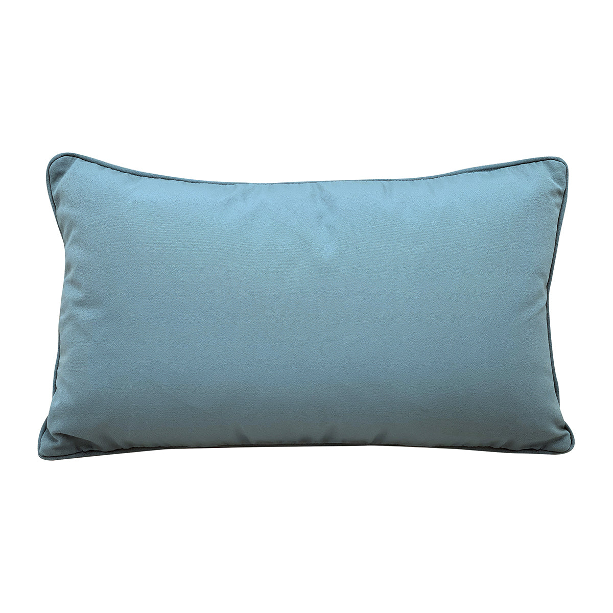 Solid blue fabric; back side of the Can't Catch Me Flying Fish pillow