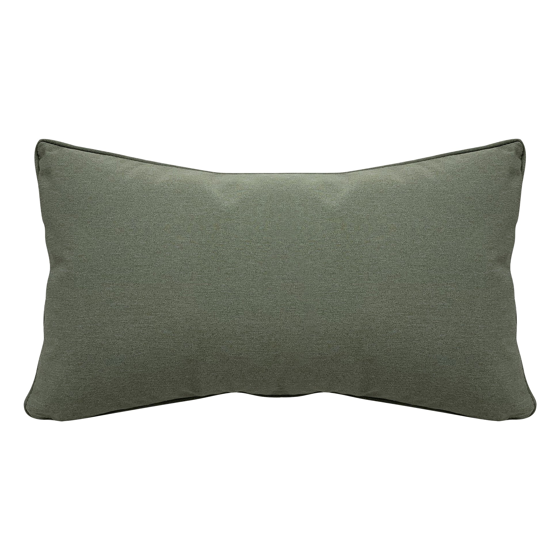 Solid green fabric; back side of the Cardinals & Pines holiday pillow.