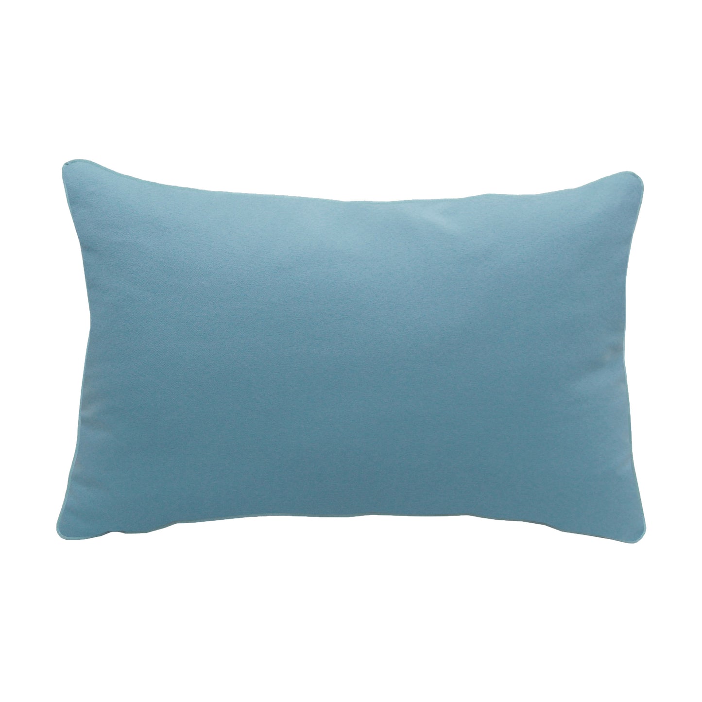 Solid blue fabric; back side of the Chameleon pillow.
