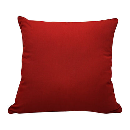 Solid red fabric; back side of the Chrysanthemum pillow.