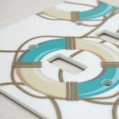 Preserver & Rope porcelain switch plate.