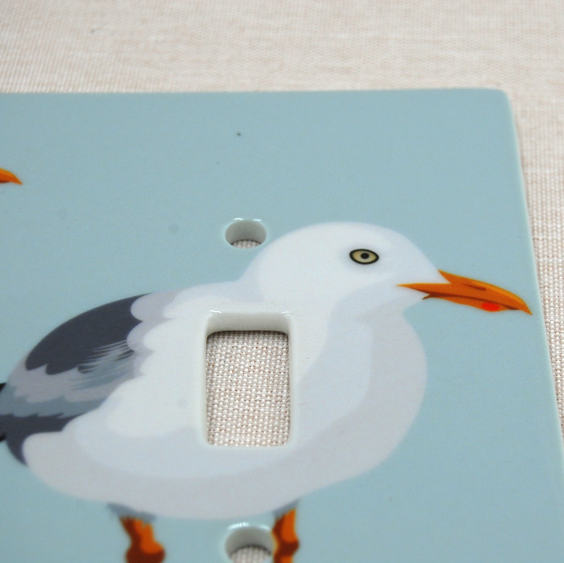 Detail shot of the Seagulls switch plate.
