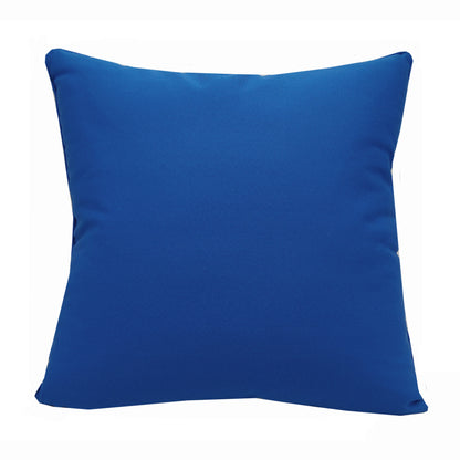 Solid blue fabric; back of the Fan Coral Navy and White Indoor Outdoor Pillow