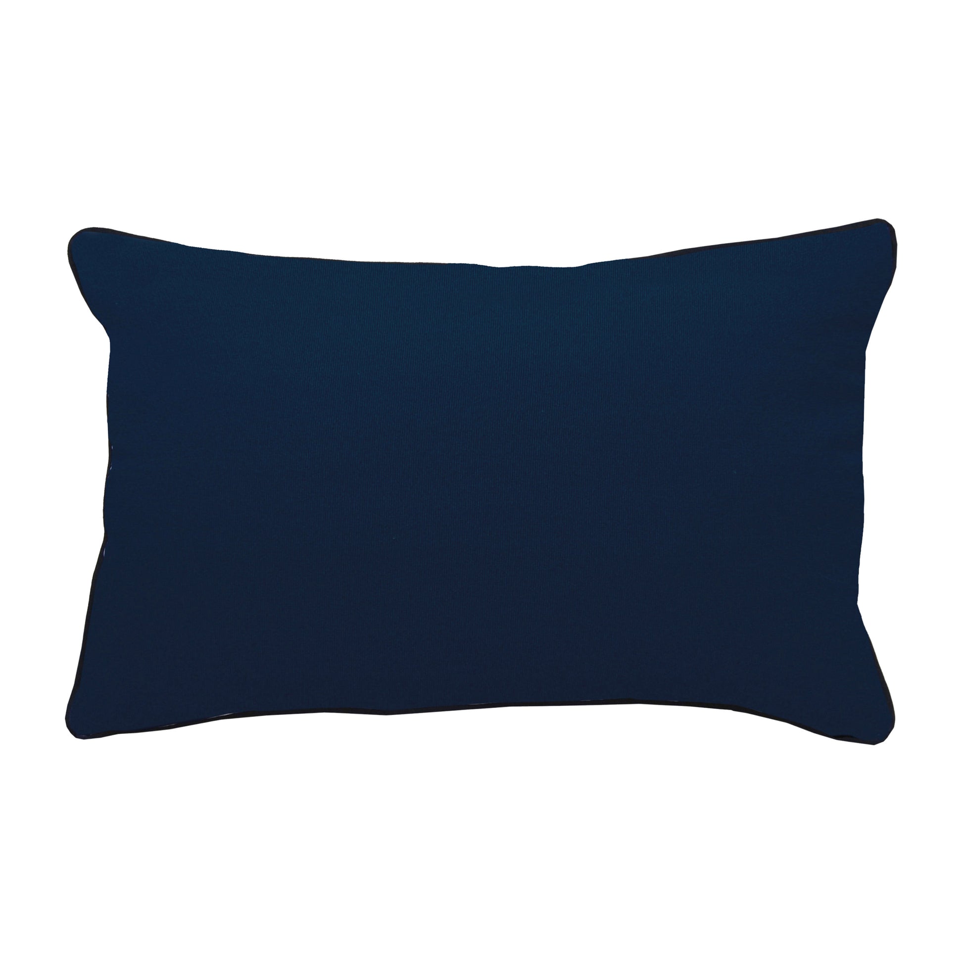 Solid navy fabric; the back of the Geo Pattern Nautical pillow.