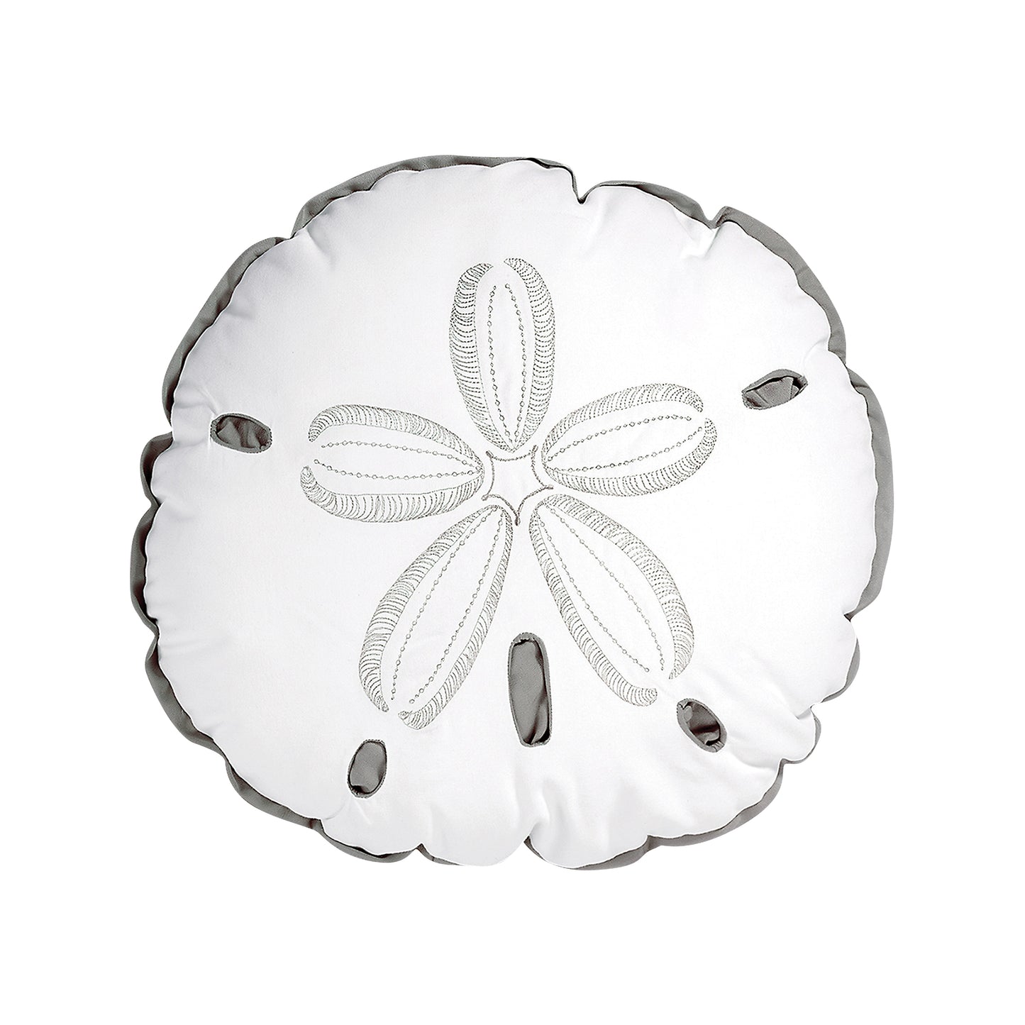 Sand Dollar Shaped Grey Indoor Outdoor Pillow