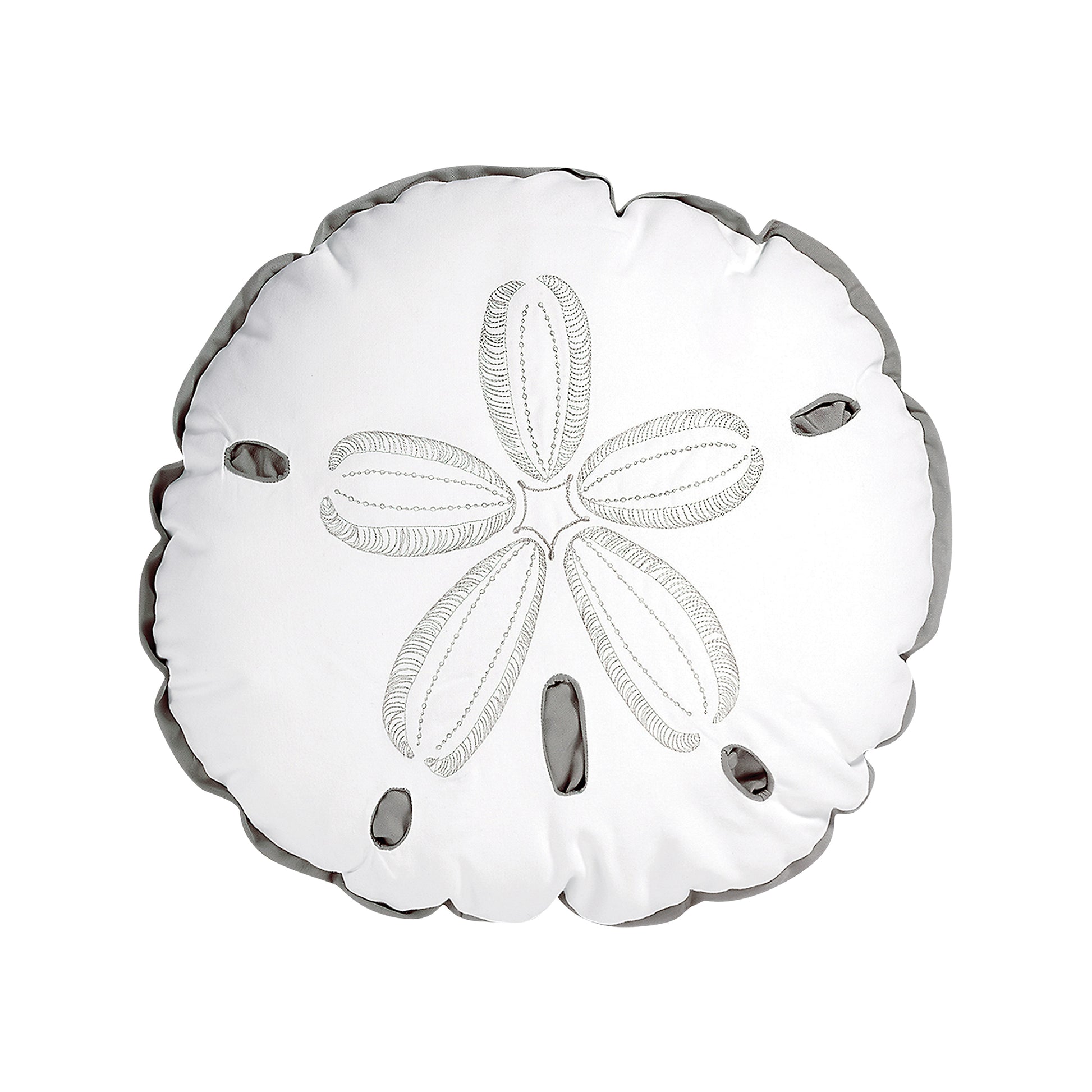 Sand Dollar Shaped Grey Indoor Outdoor Pillow
