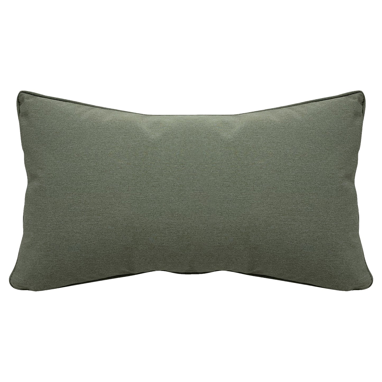 Solid green fabric; the back of the Herb Garden pillow