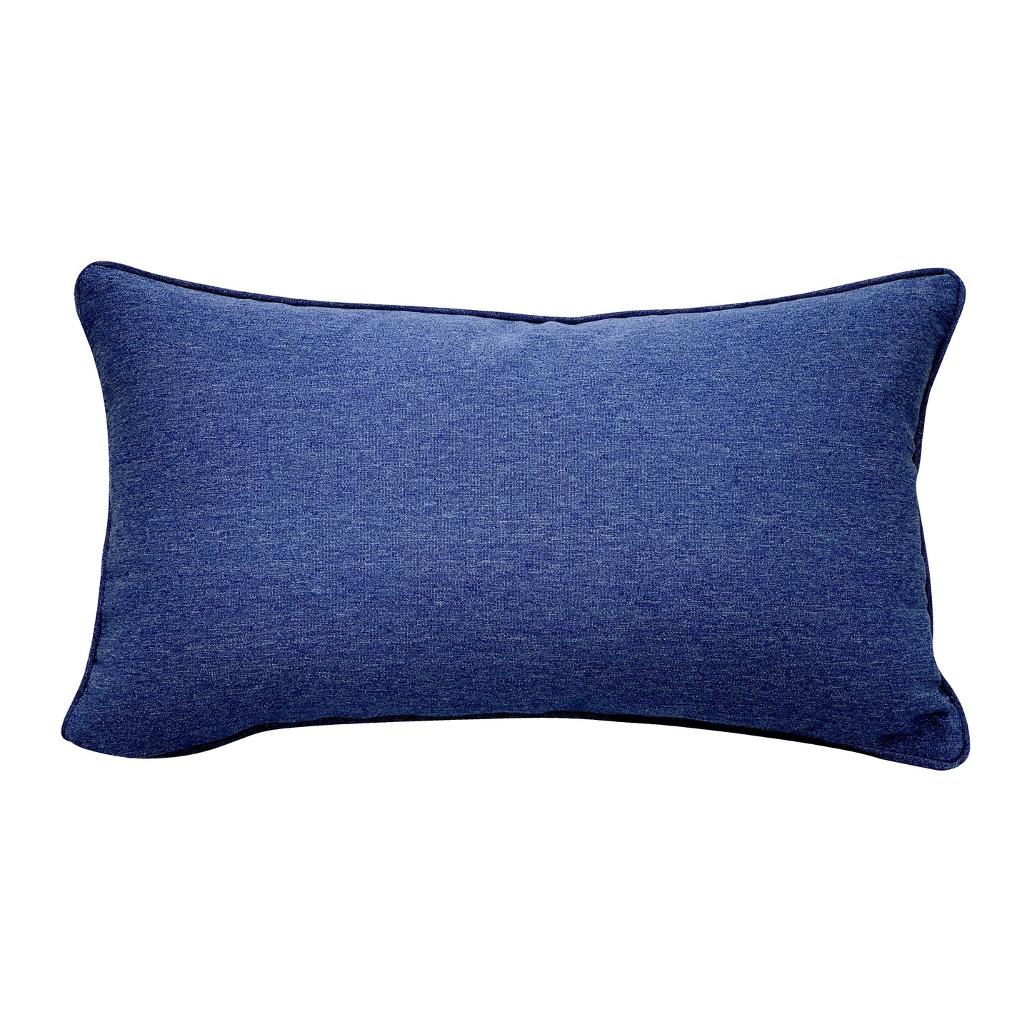 Solid blue fabric; back of the Indigo Seahorse pillow.