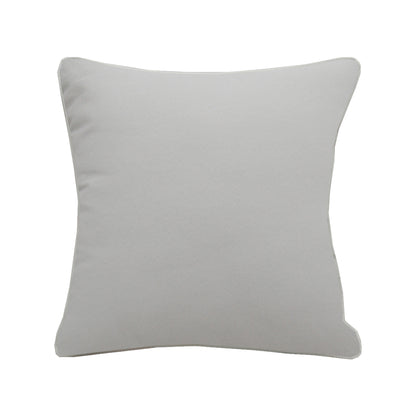 Solid grey fabric; back of the Iris and Bee pillow.