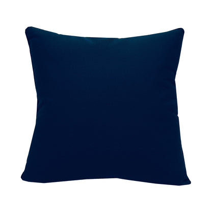 Solid blue fabric; back of the Jellyfish Bloom Indoor Outdoor Pillow.