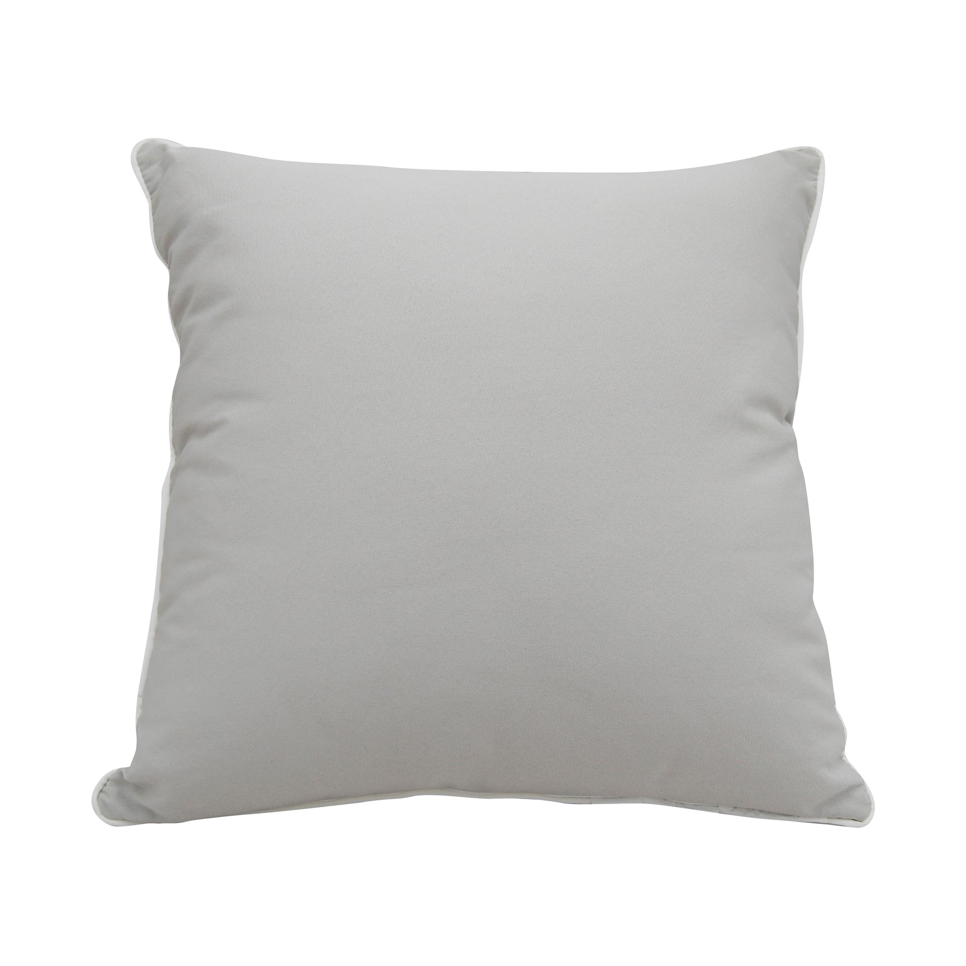 Solid gray fabric; back of the Lake Feather Pattern Lumbar Indoor Outdoor Pillow.