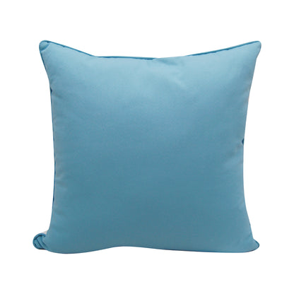 Solid blue fabric; back side of the Lake Preserver and Rope Indoor Outdoor Pillow.
