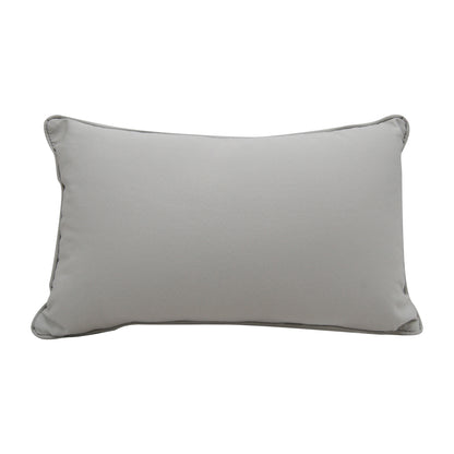 Solid grey fabric; the back side of the Modern Lake Triangle indoor outdoor pillow.