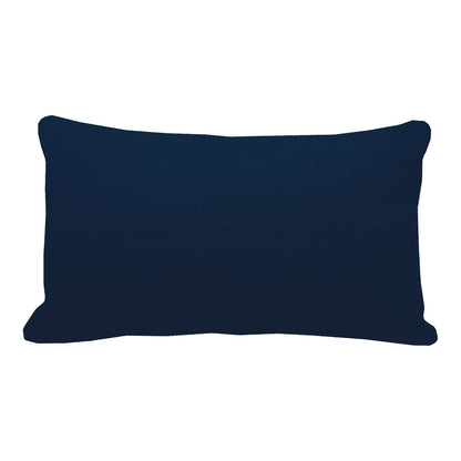 Solid navy fabric; back of the Navy and White Rope Indoor Outdoor Pillow.
