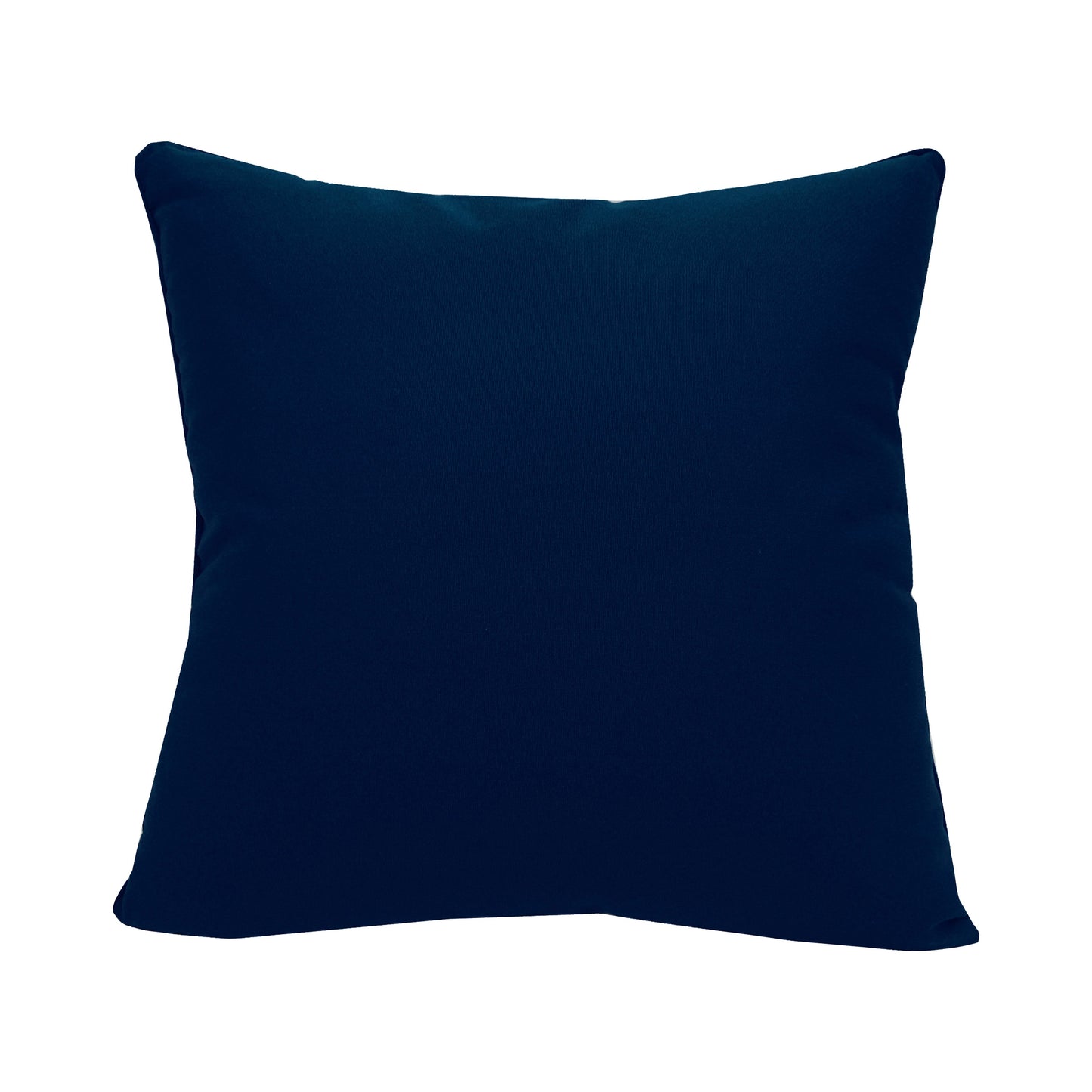 Solid navy fabric; the back side of the Navy Sunflower Indoor Outdoor Pillow.