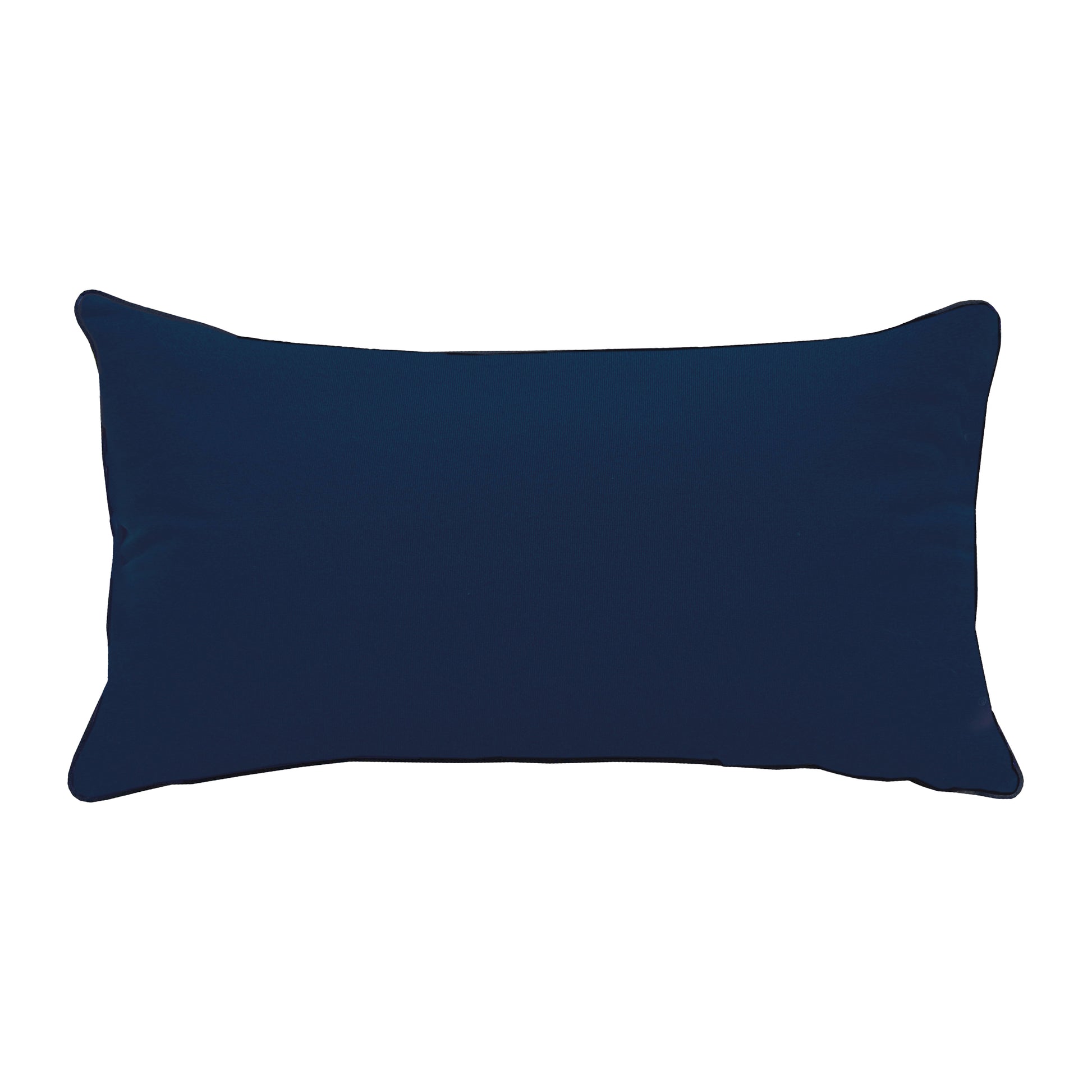 Solid navy blue fabric; the back side of the Octopus Tentacles Indoor Outdoor pillow.