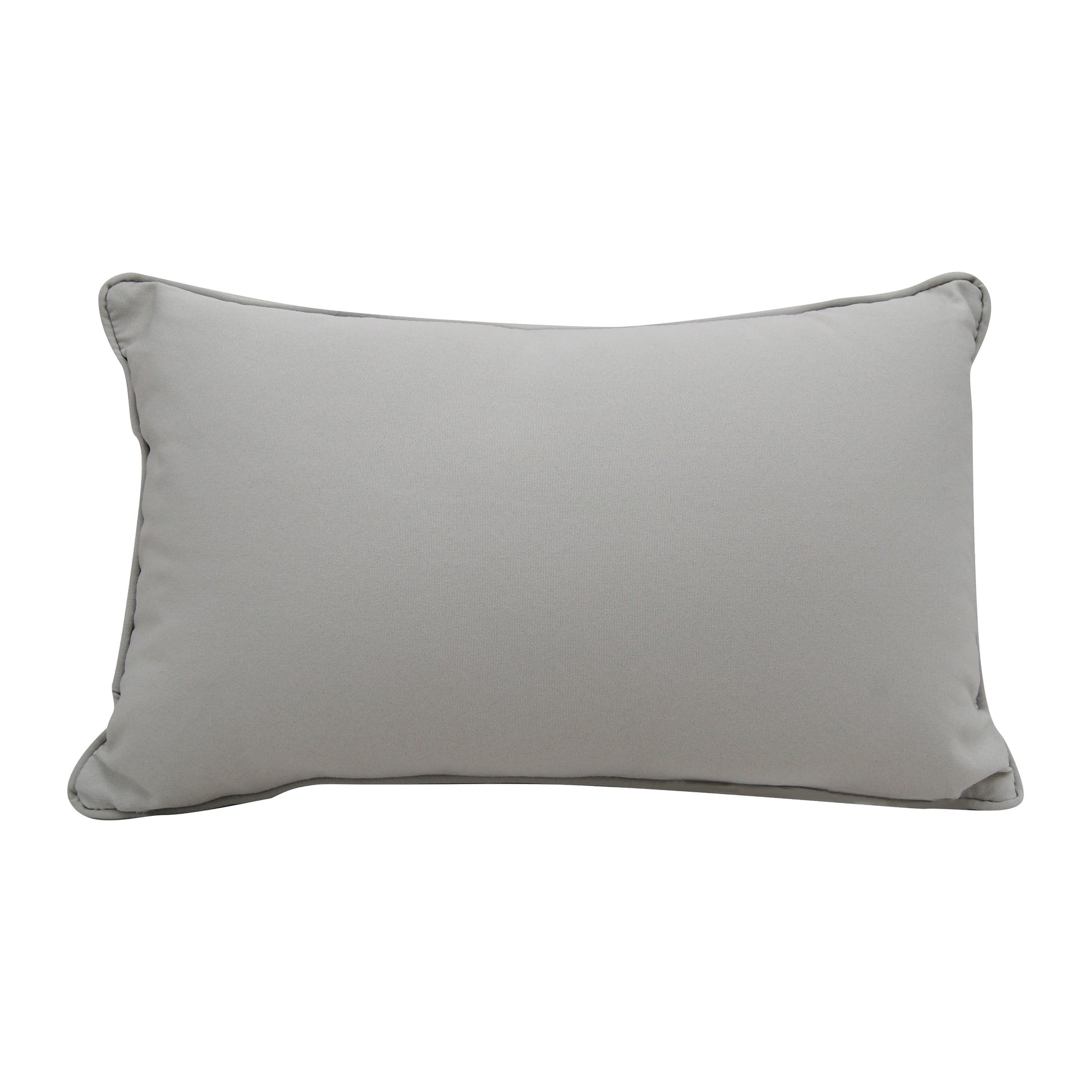 Solid grey fabric; back side of the Puffin Party pillow.