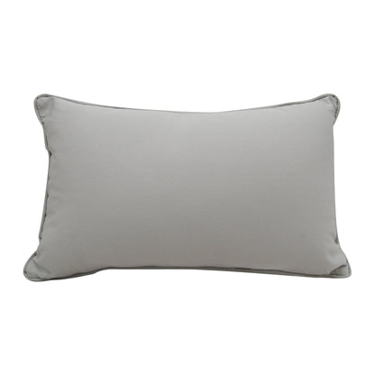 Solid grey fabric; back side of the Puffin Party pillow.