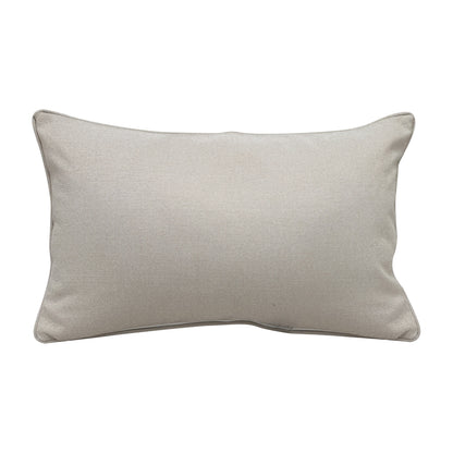 Solid grey fabric; back of the Purple Finch and Cherry Blossom Indoor Outdoor Pillow.