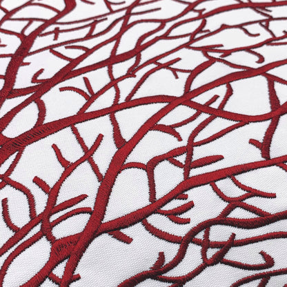 FAN CORAL RED AND WHITE INDOOR OUTDOOR PILLOW