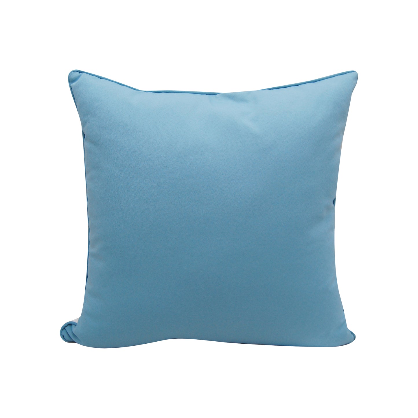 Solid blue fabric; back of Sea Glass Tribal Crab pillow.