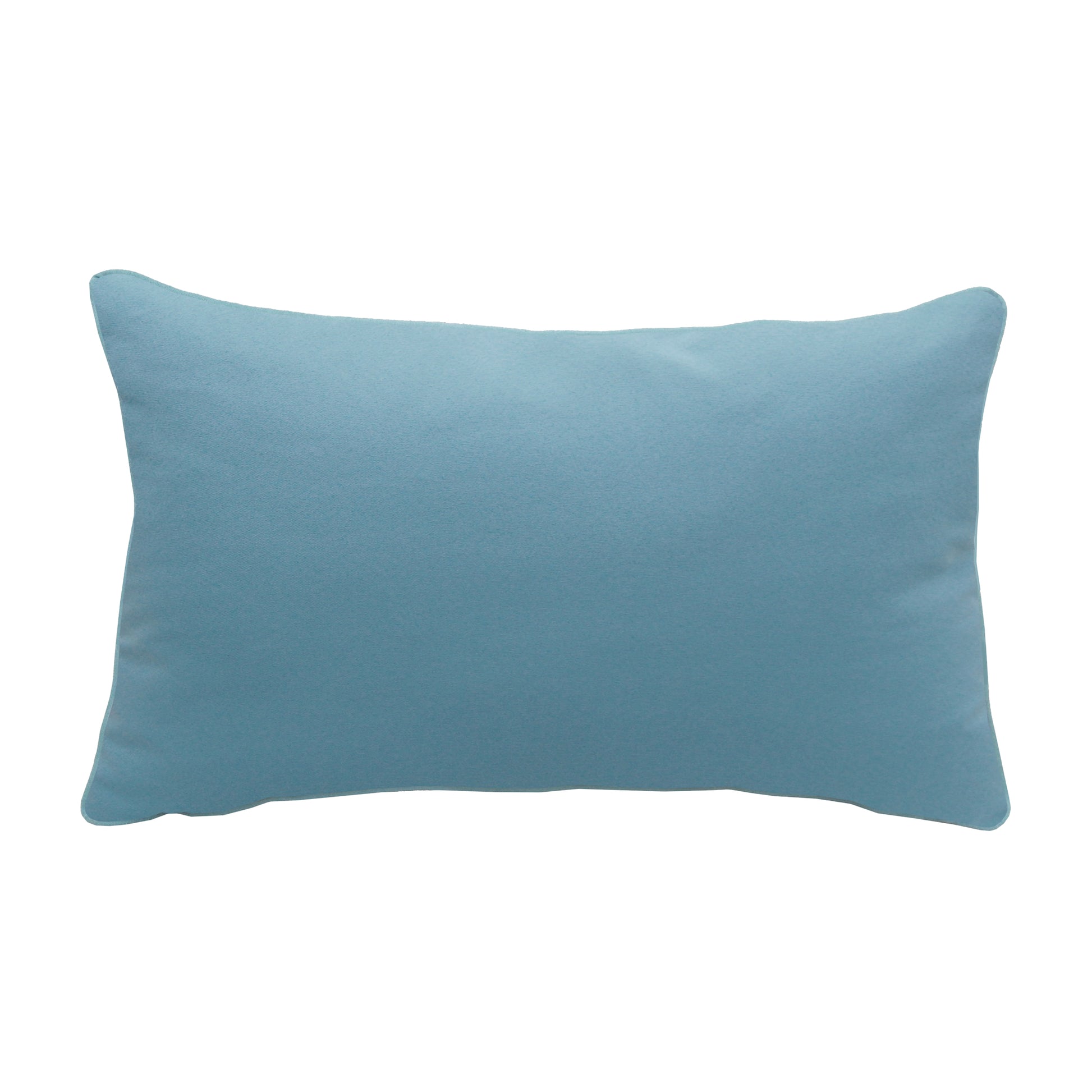 Solid blue fabric; back of Sea Glass Tribal Dolphin pillow.