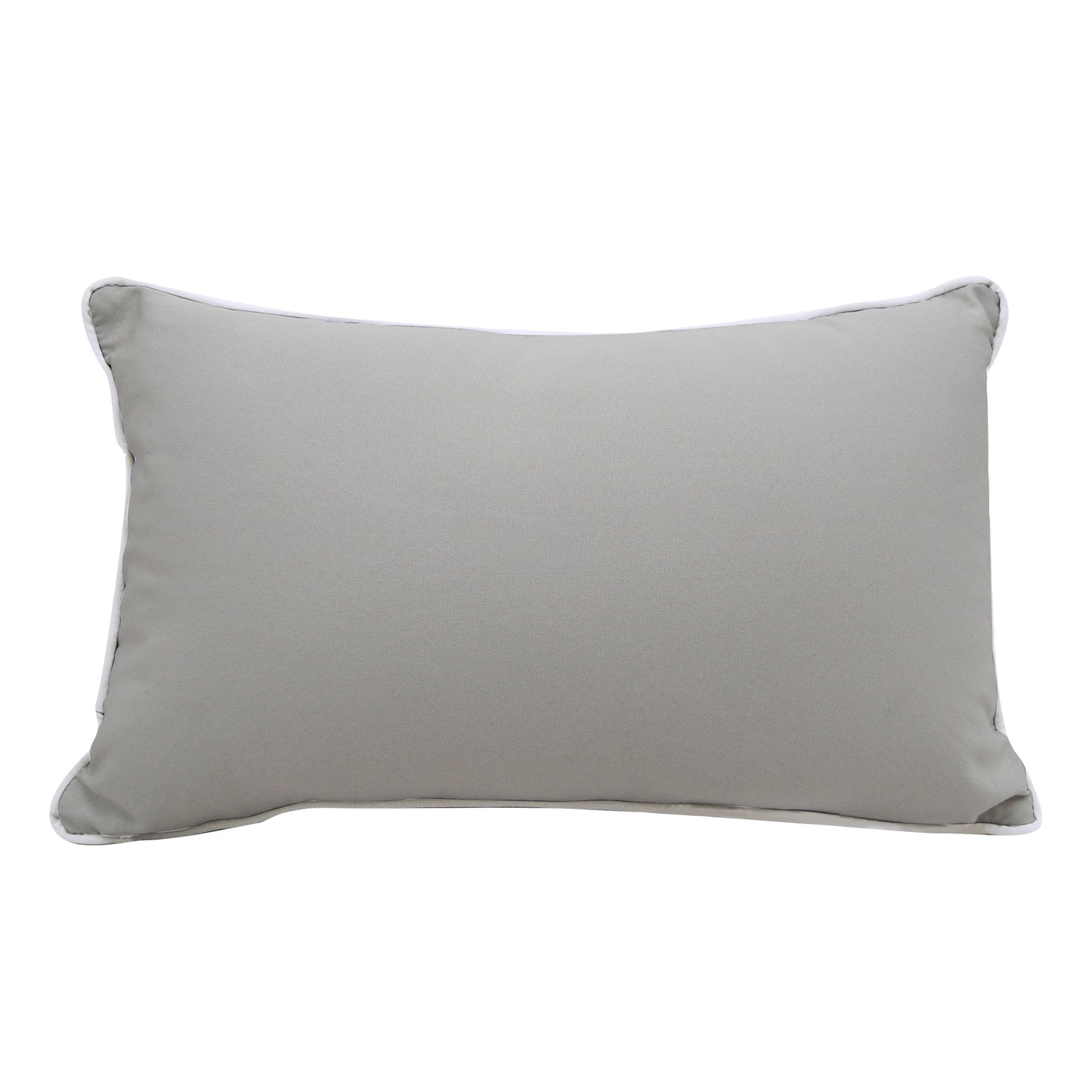 Solid tan fabric; back of the Seagull Flash Mob Lumbar Indoor Outdoor Pillow.