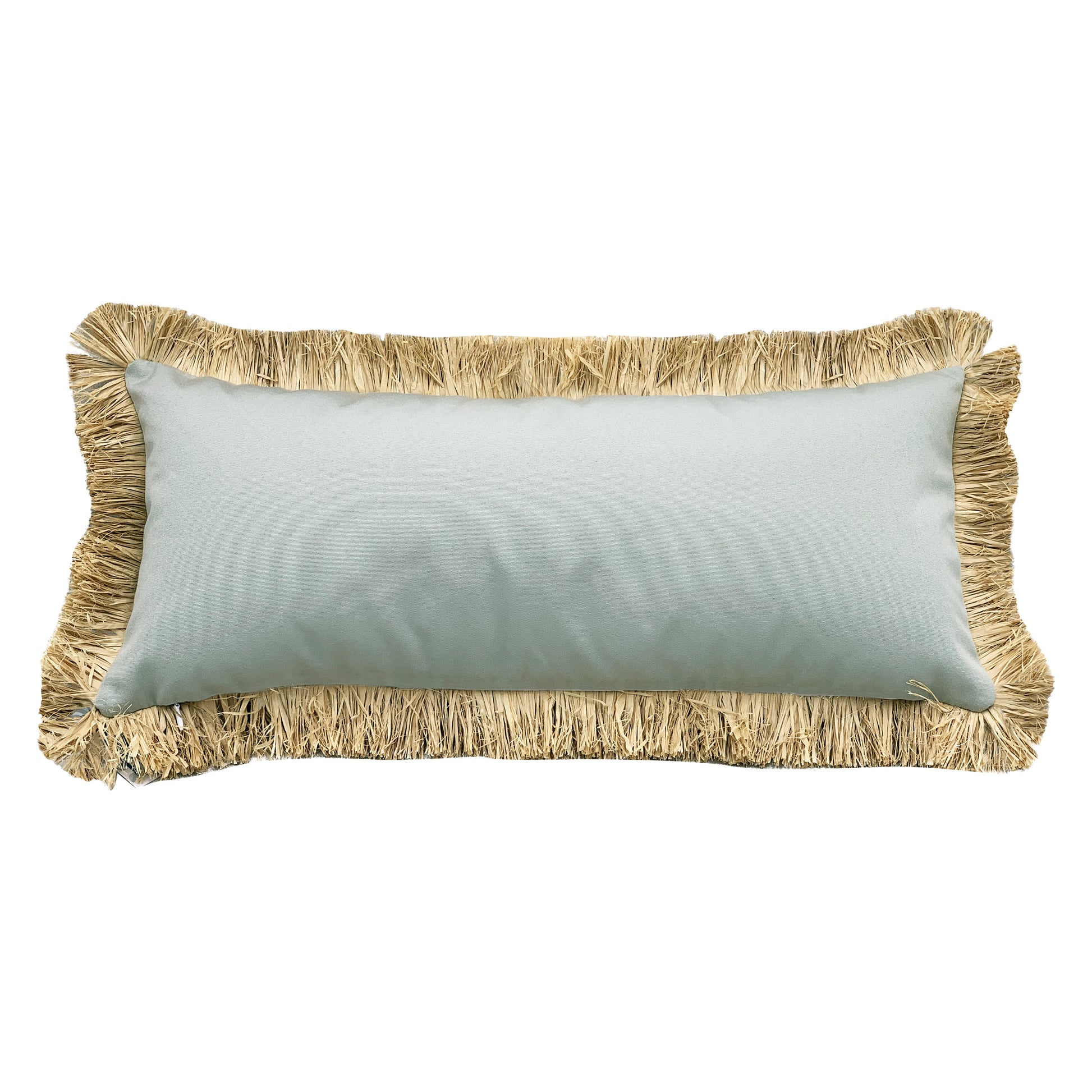 Back of the Tiki Floral with Fringe Lumbar Indoor Outdoor Pillow