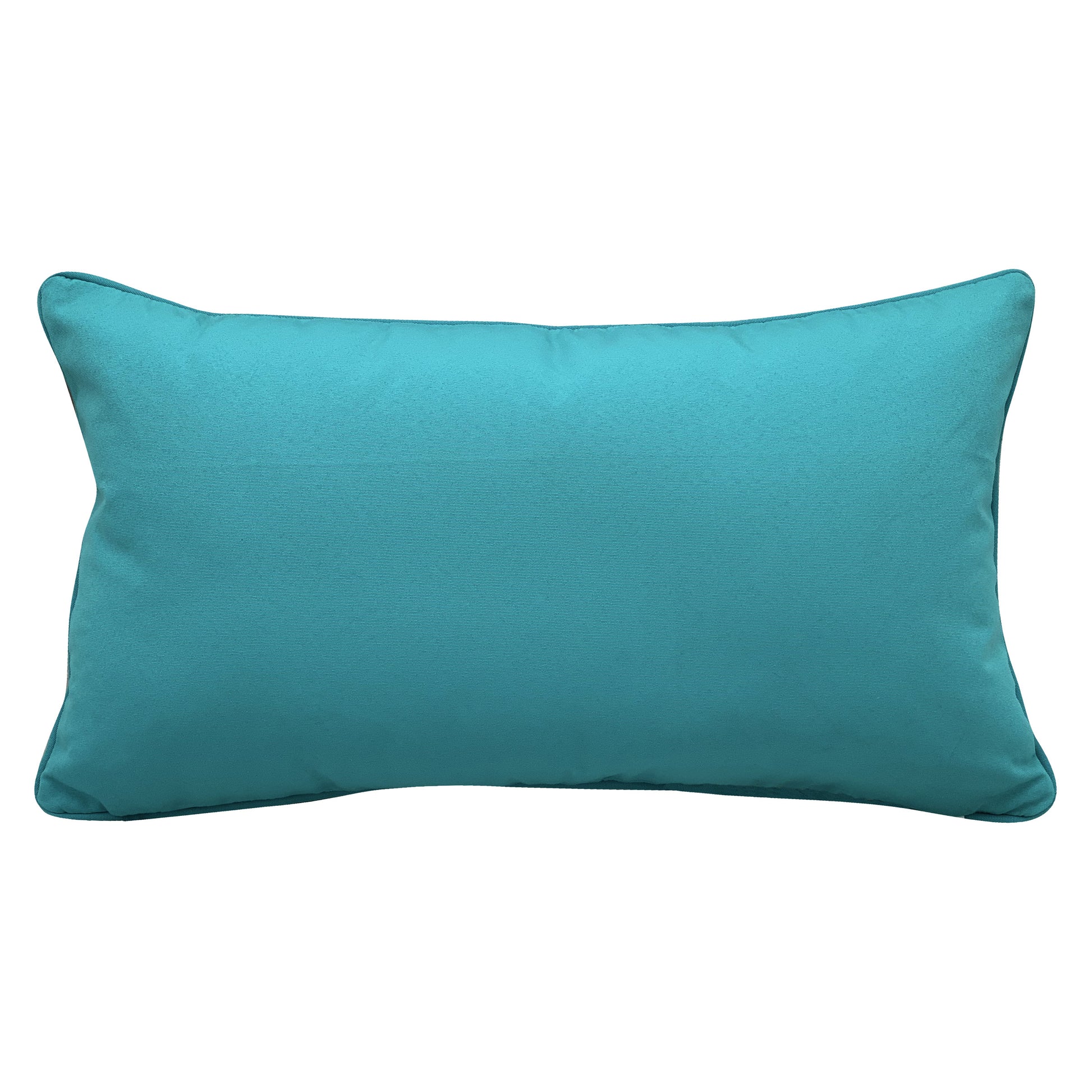 Solid blue fabric; back side of the Coral Waves and Fish Indoor Outdoor Pillow