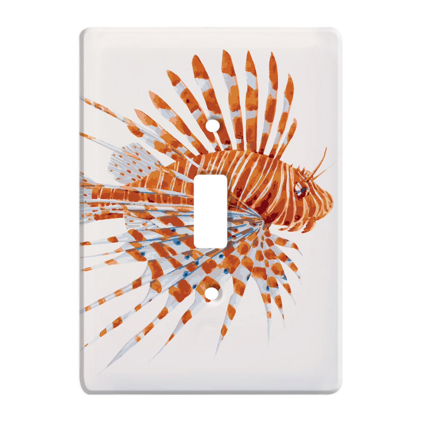 white ceramic single toggle featuring coral lionfish.