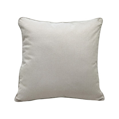 Solid grey fabric; back of the Tropical Punch Coral Octopus Indoor Outdoor Pillow.
